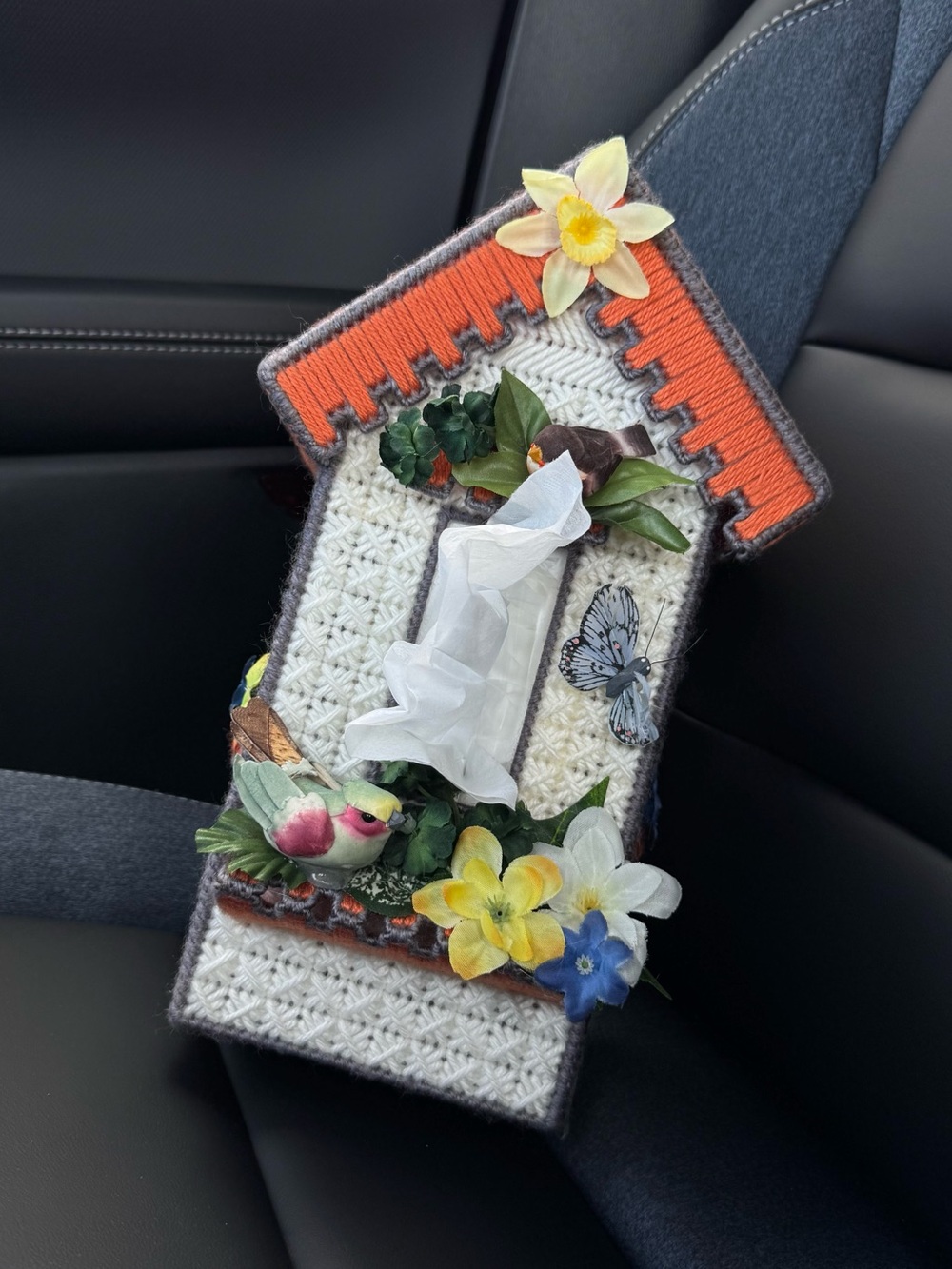 Cottagecore- Tissue Holder - Floral Birdhouse Design